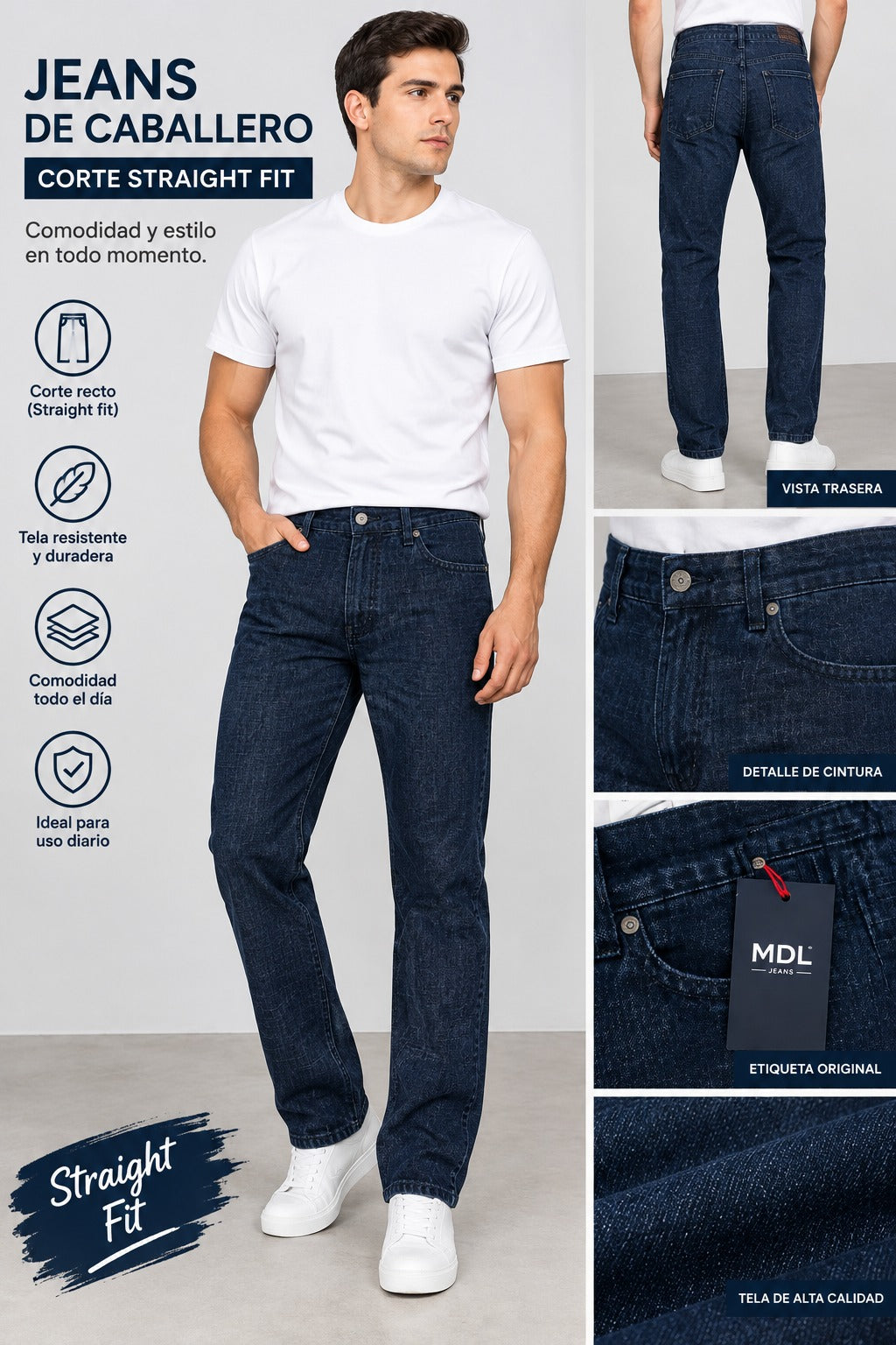 Pantalon de Caballero Straight fit