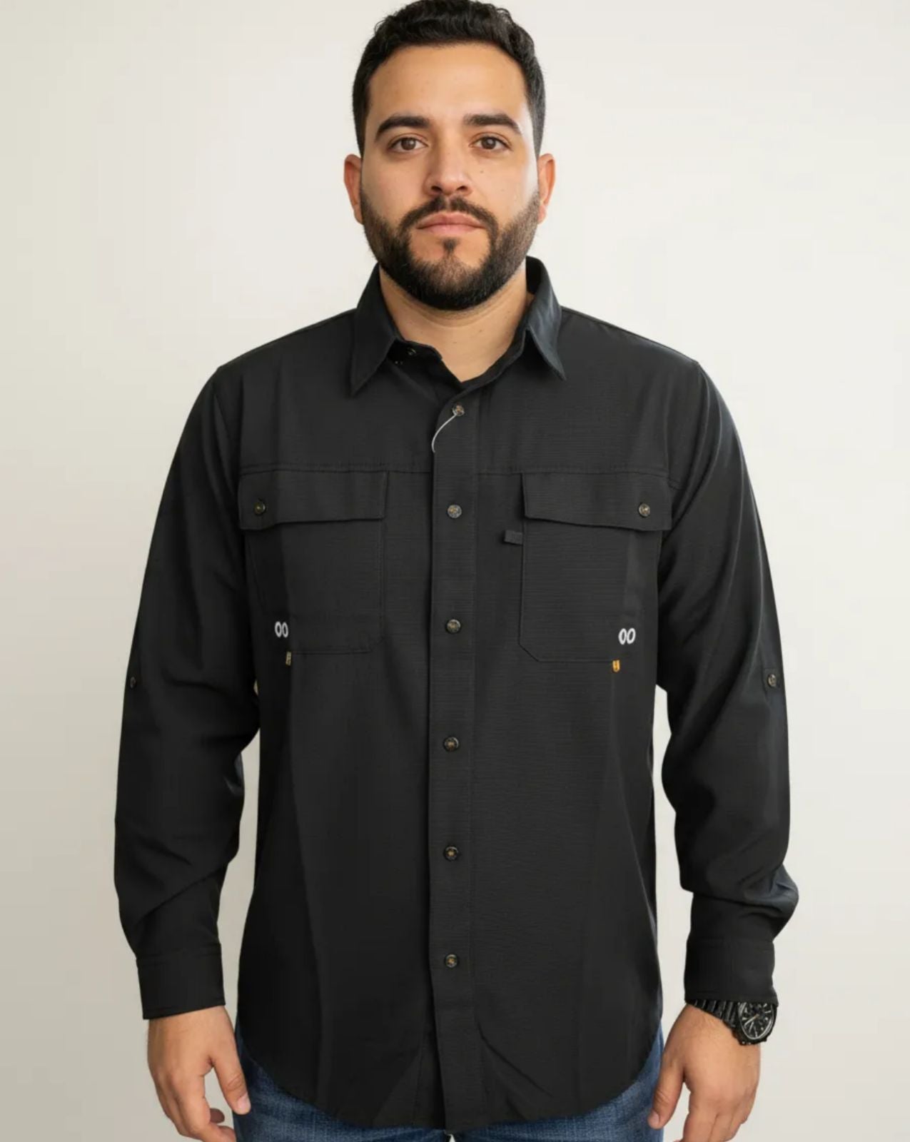 Camisa de caballero tipo pescador Varanasi