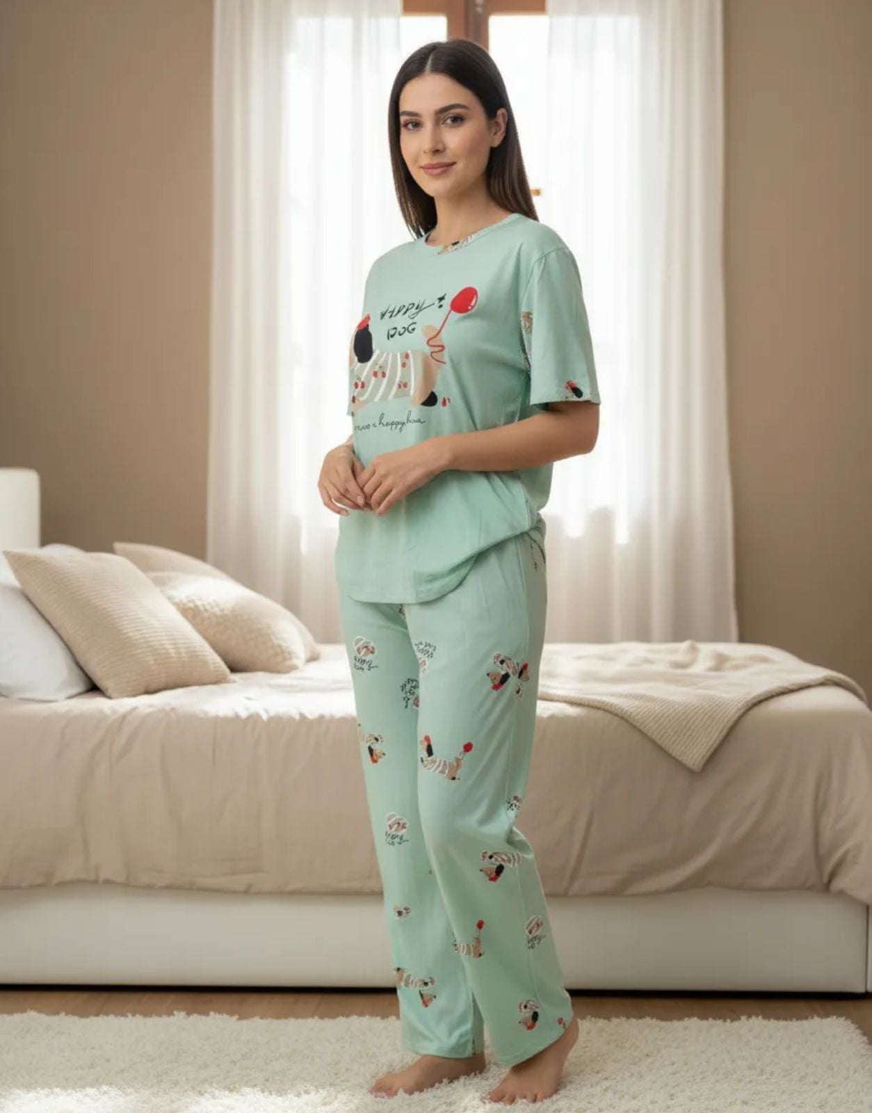 Pijama de Dama de 3 piezas Pantalon y short