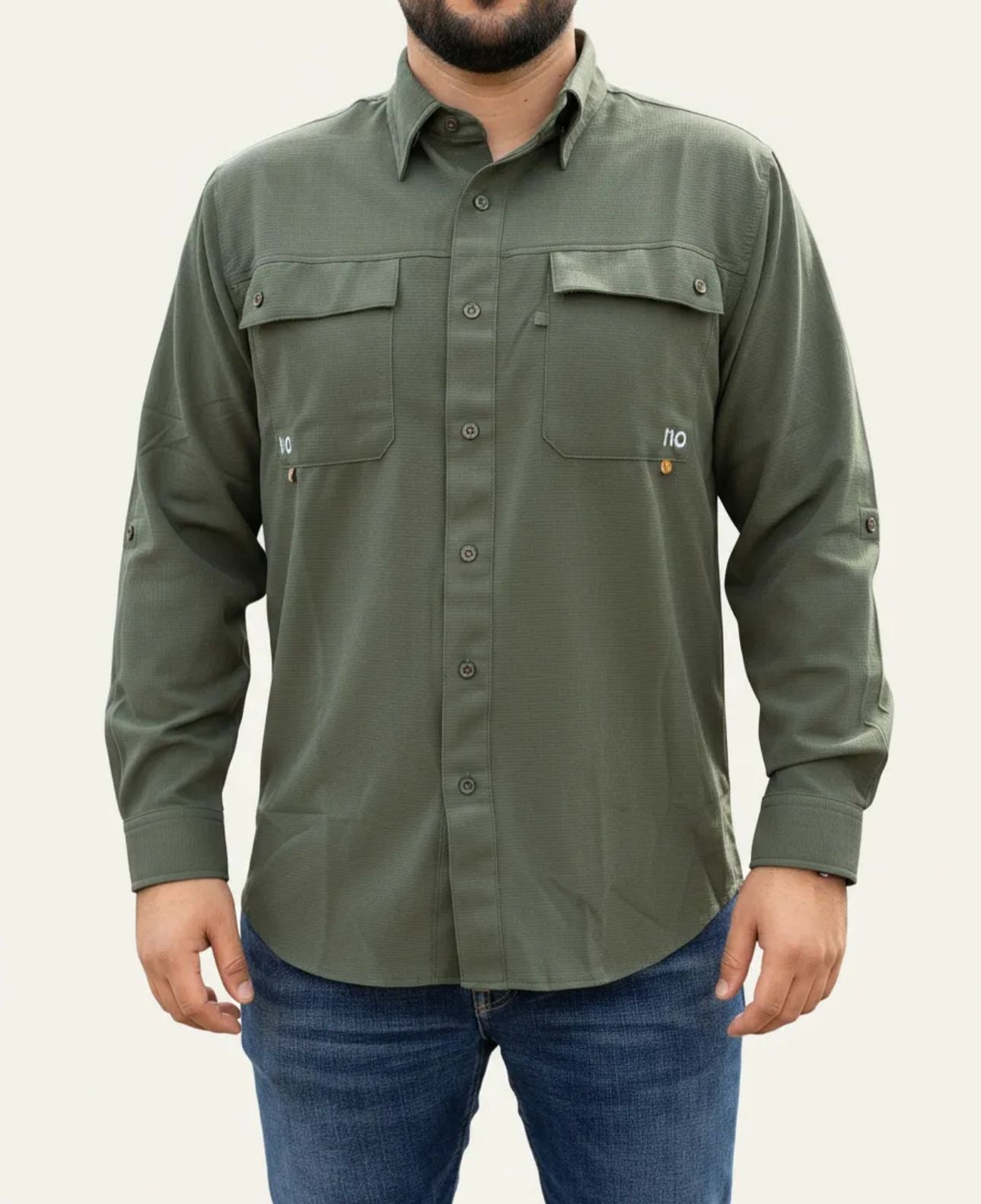 Camisa de caballero tipo pescador Varanasi