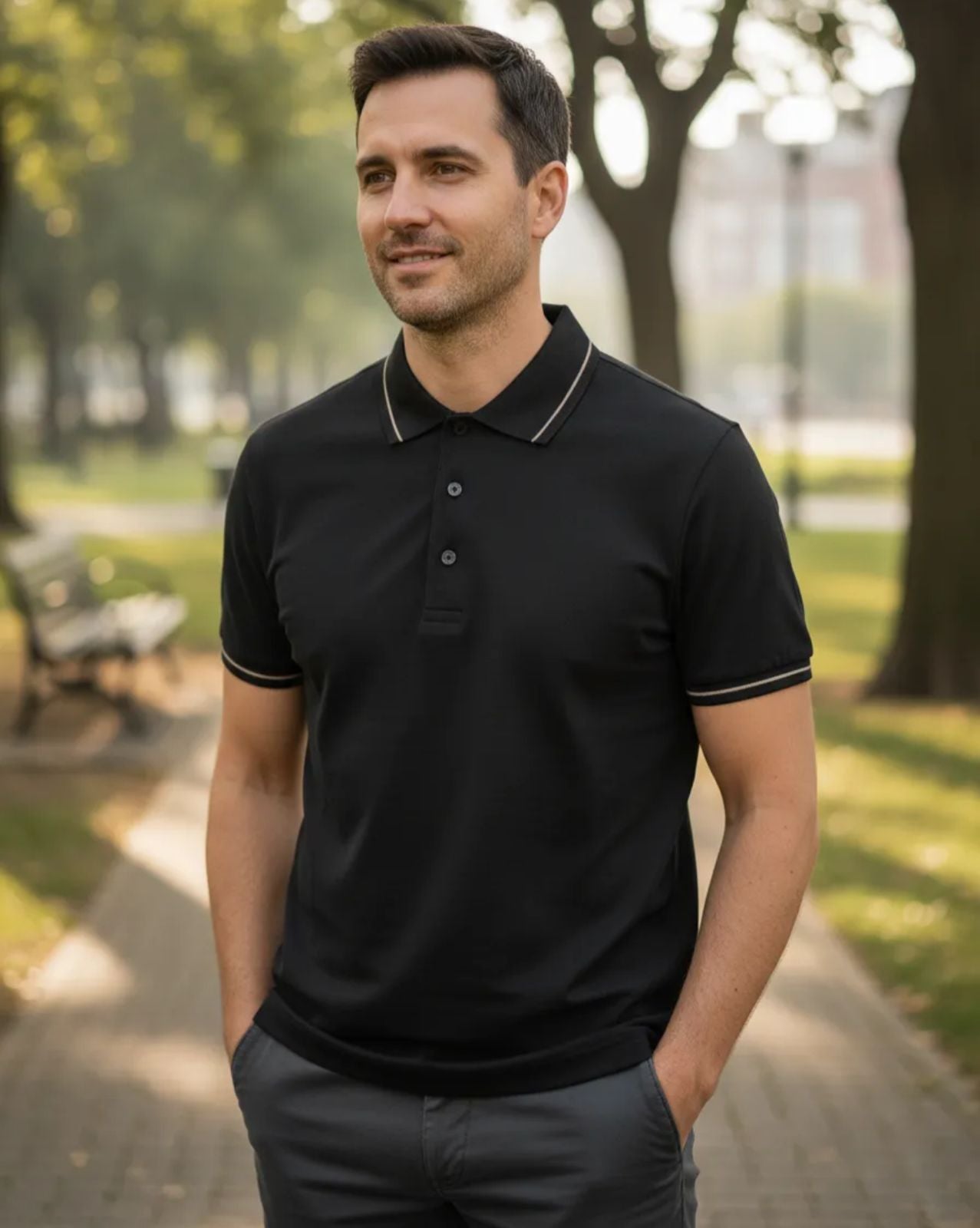 Playera de Caballero tipo polo Pavini