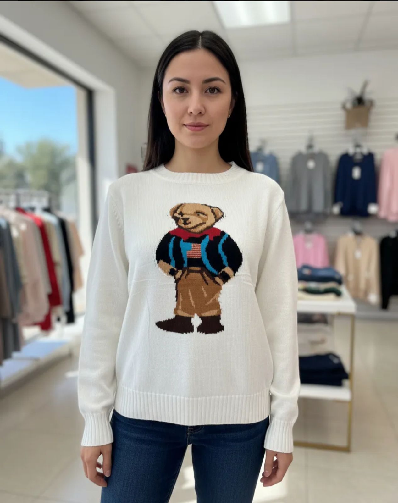 Sueter de Dama con oso Amanda collection