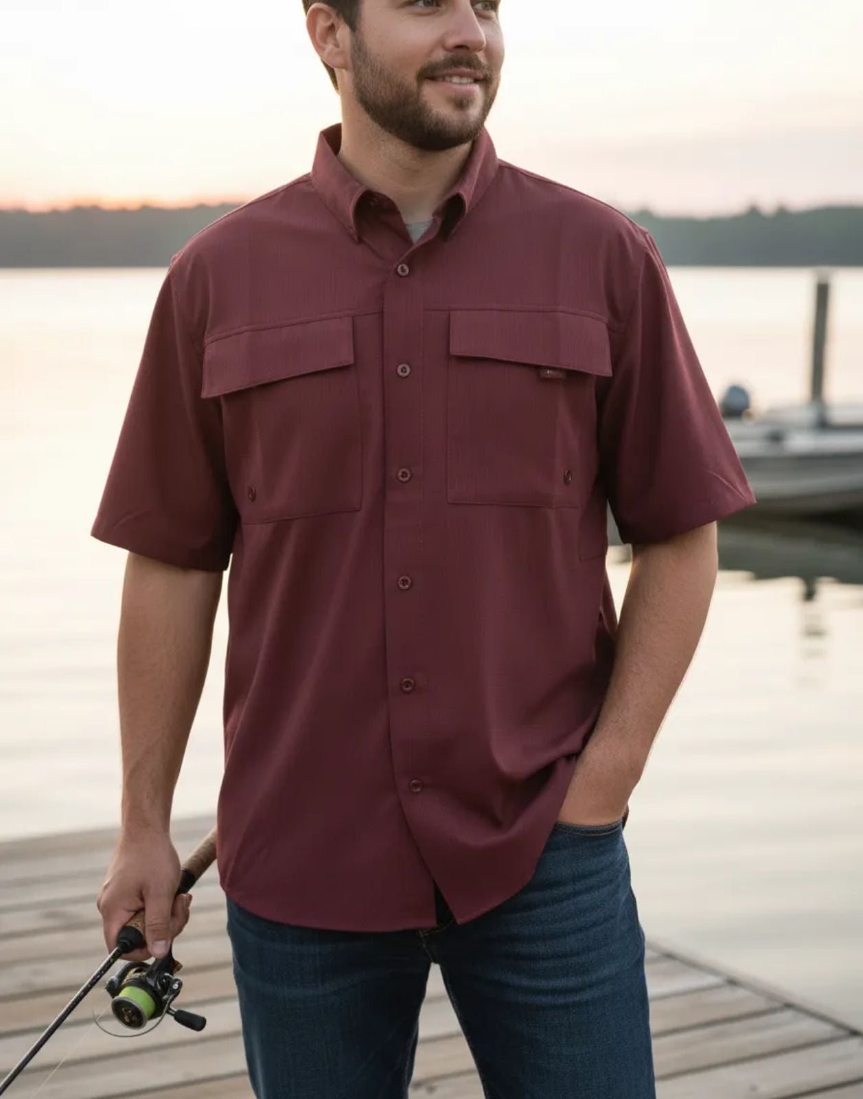 Camisa de pescador manga corta