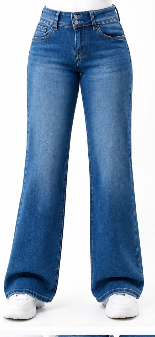 Jeans de Dama punto k wide leg