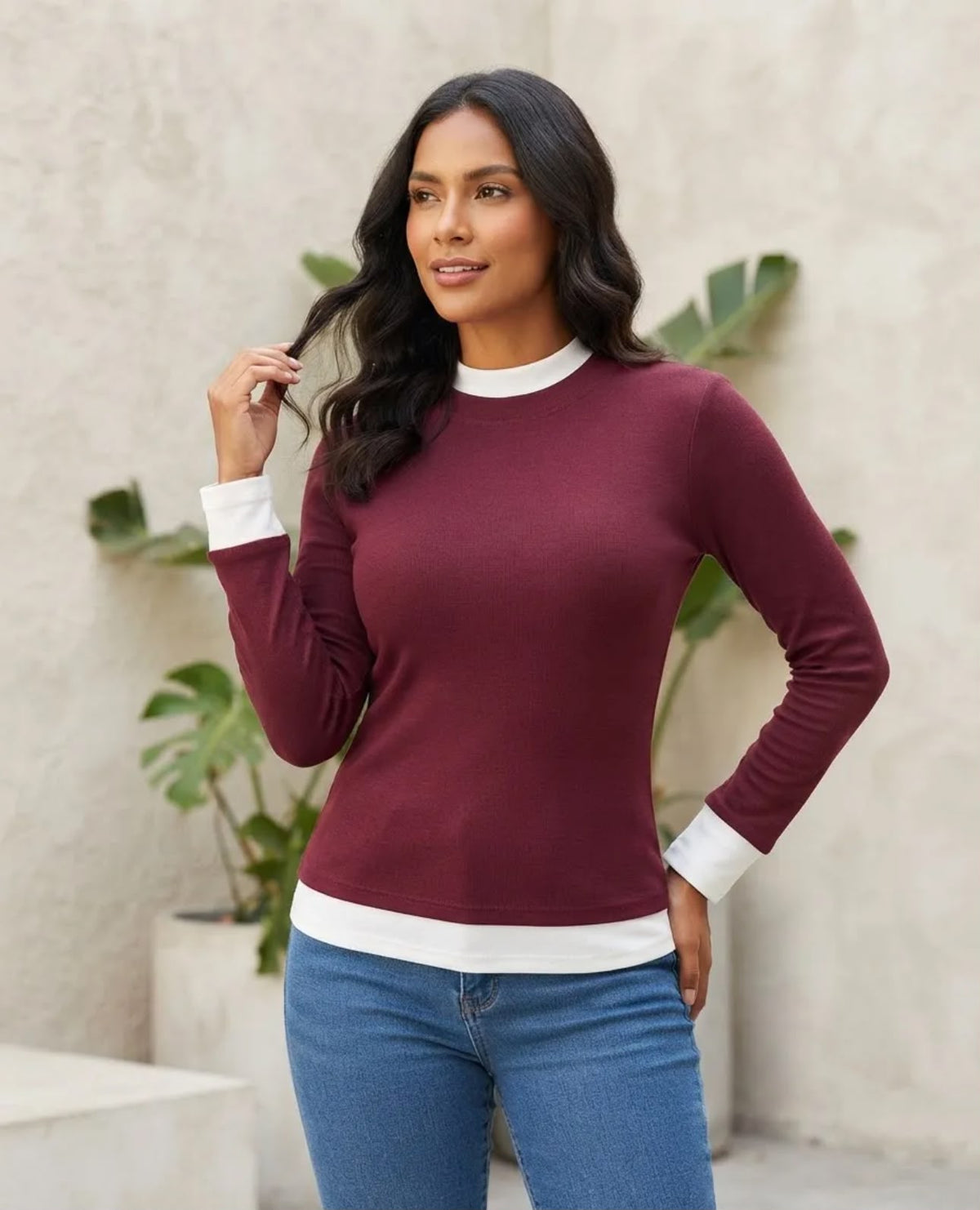 Blusa de Dama Mnaga larga