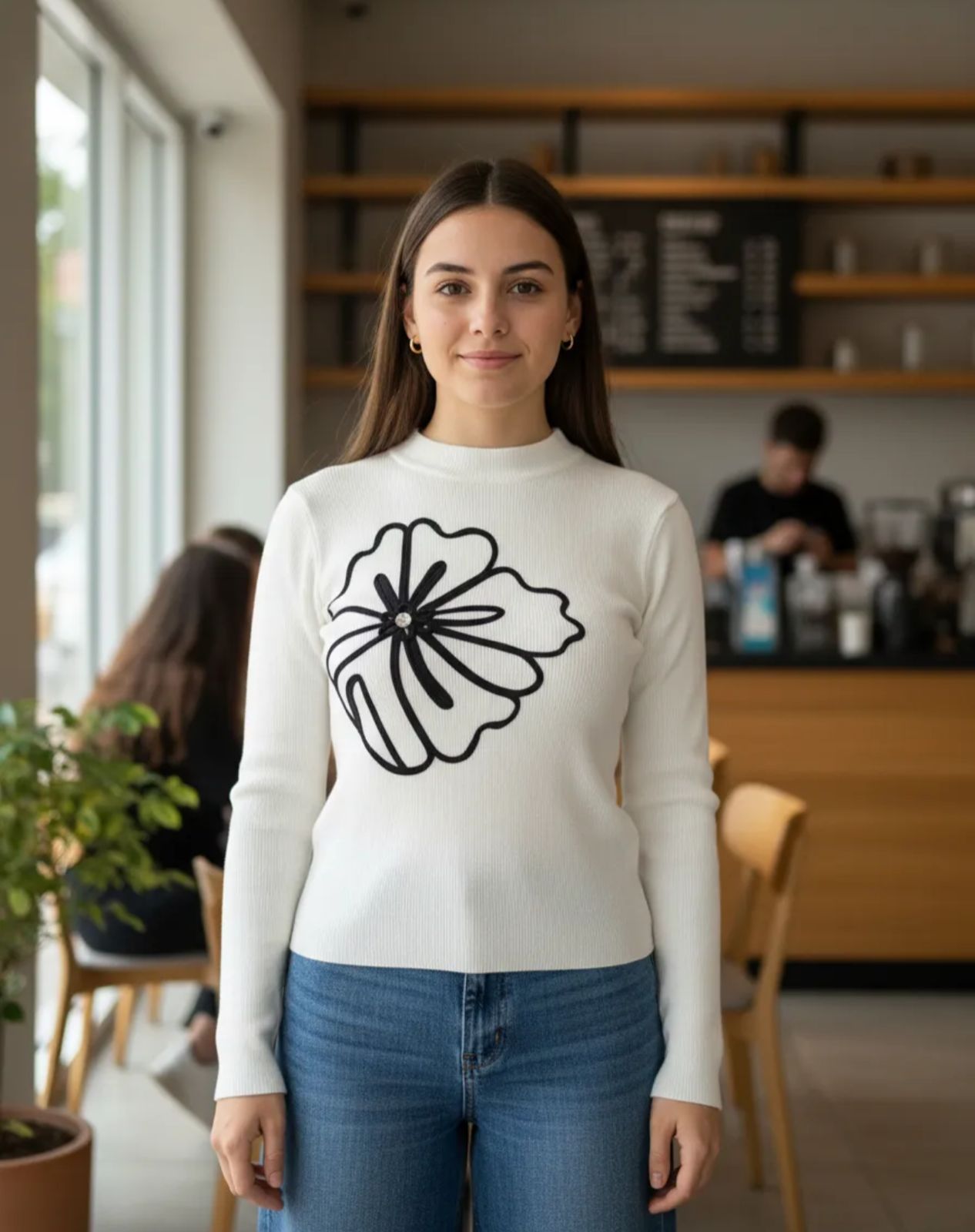 Sueter de Dama detalle de Flor