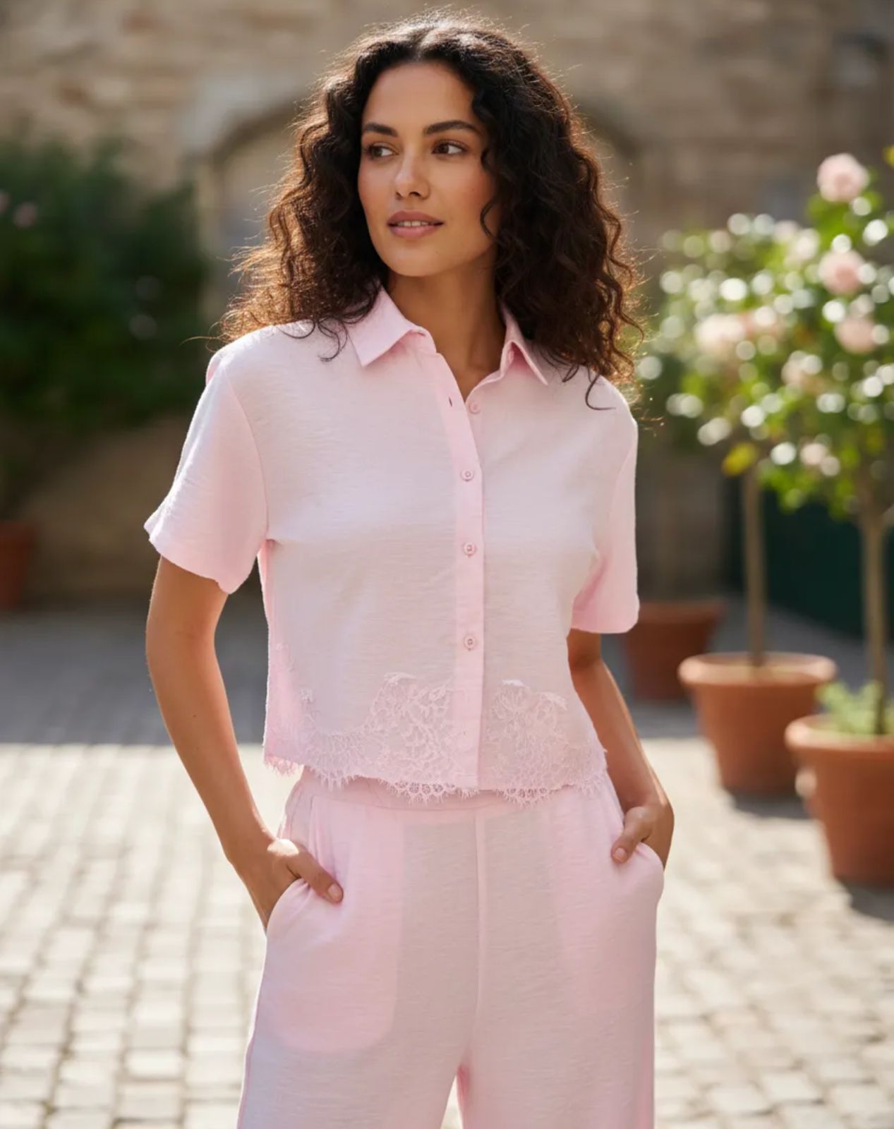 Conjunto de Dama 2 piezas camisa y pantaloon