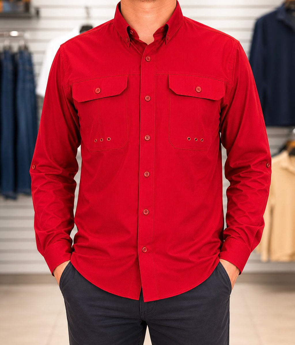 Camisa de Caballero tipo Pescador Manga larga