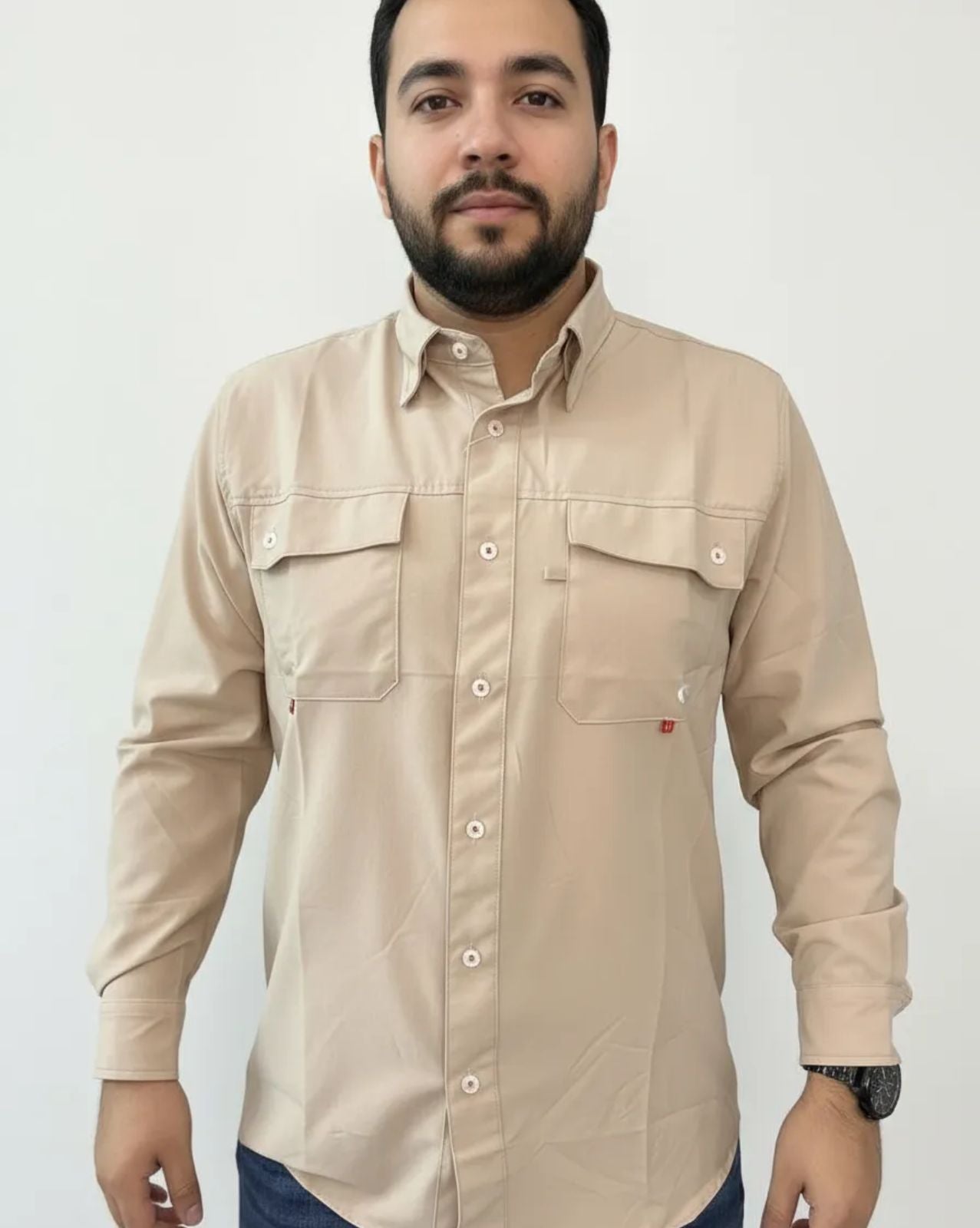 Camisa de caballero tipo pescador Varanasi