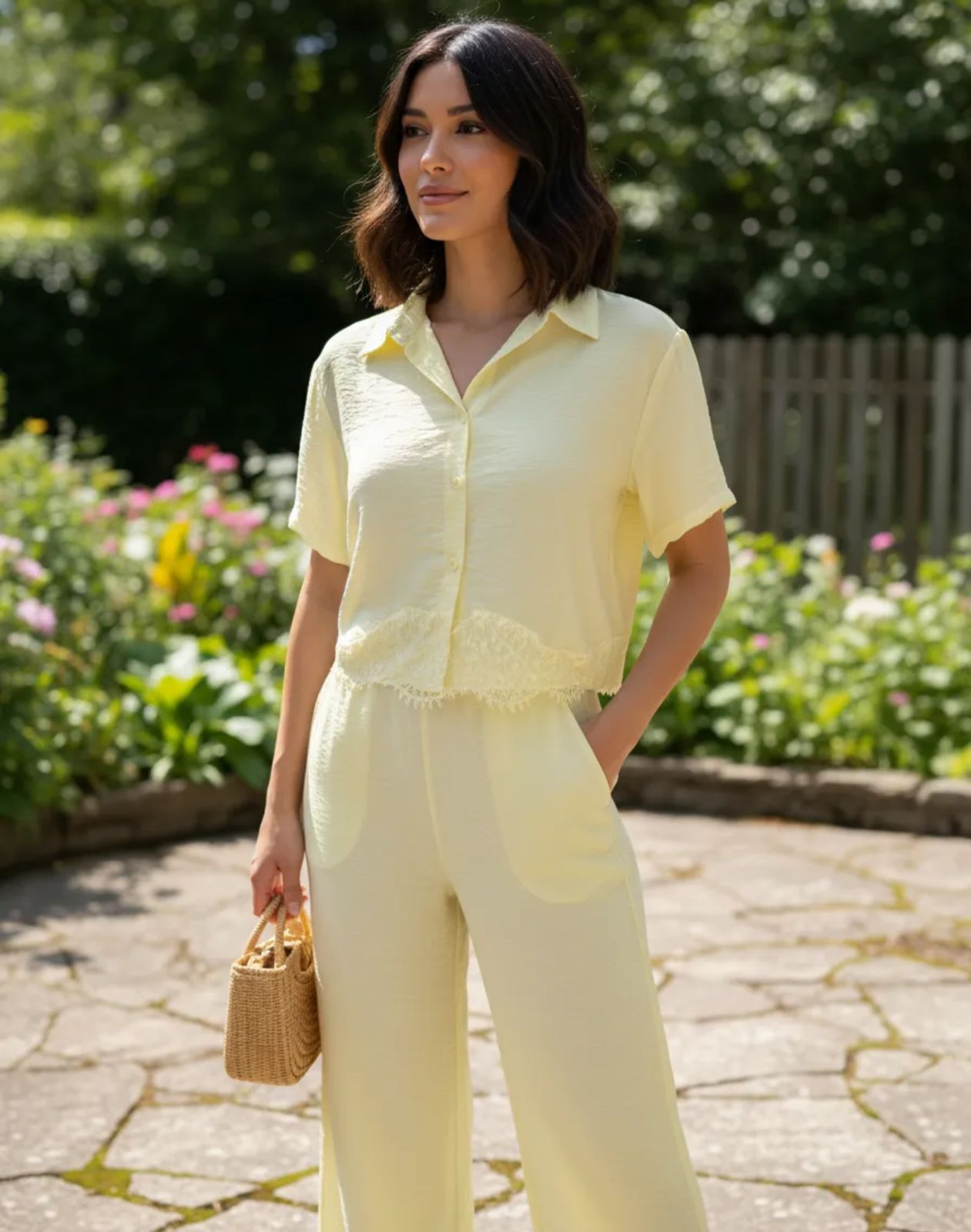 Conjunto de Dama 2 piezas camisa y pantaloon