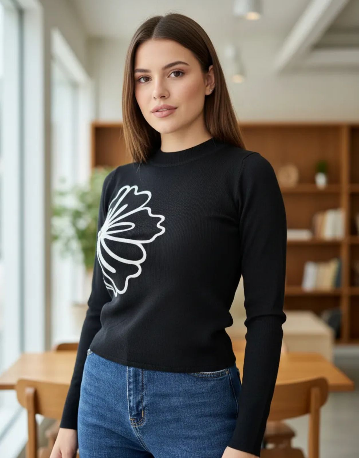 Sueter de Dama detalle de Flor