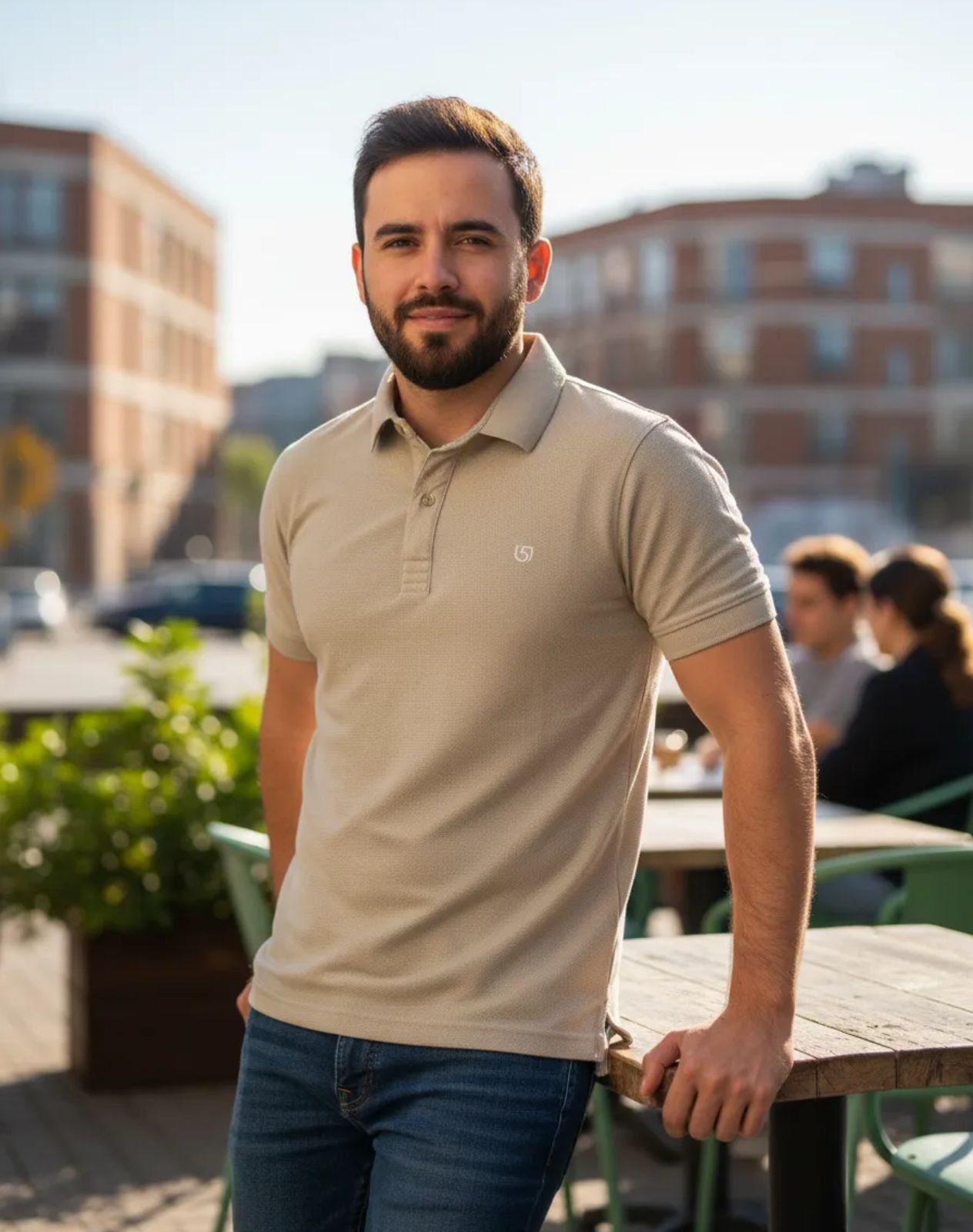 Playera de Caballero tipo polo de algodon