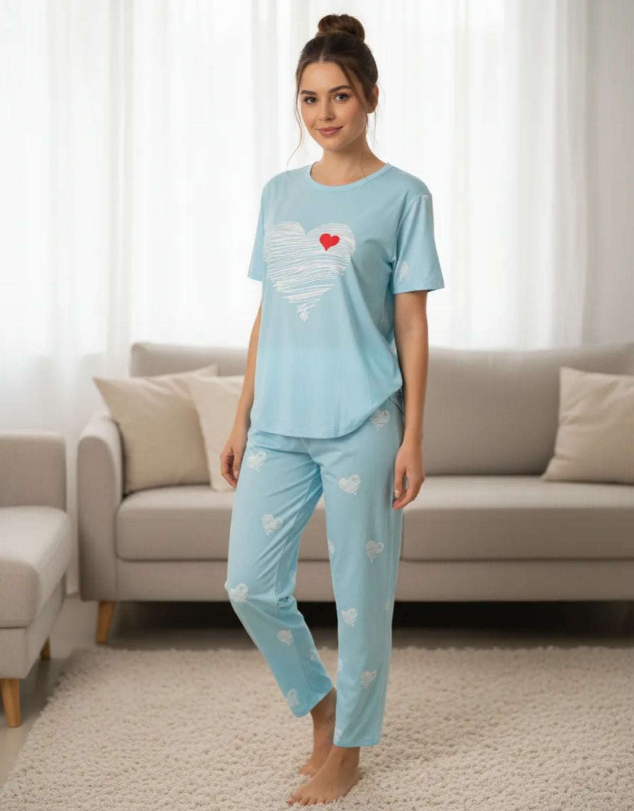 Pijama de Dama de 3 piezas Pantalon y short