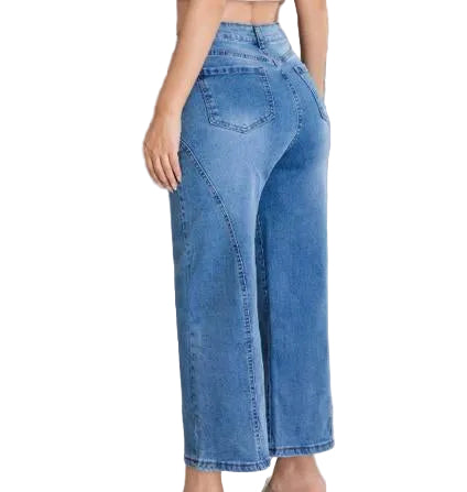Jeans de Dama corte holgado tobillero