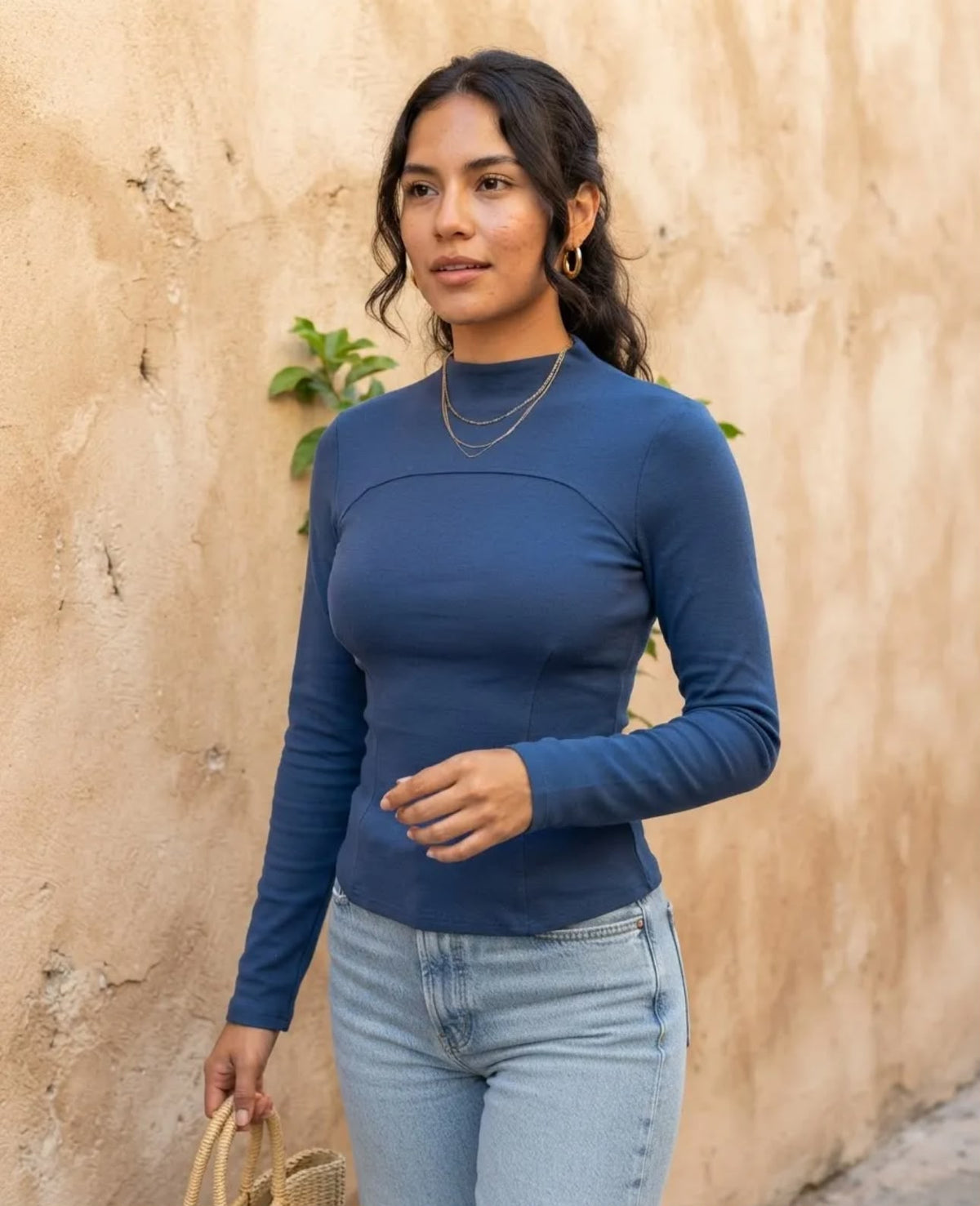 Blusa de Dama manga larga cuello de tortuga