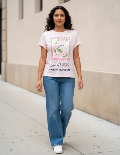 Playera de Dama casual con estampado