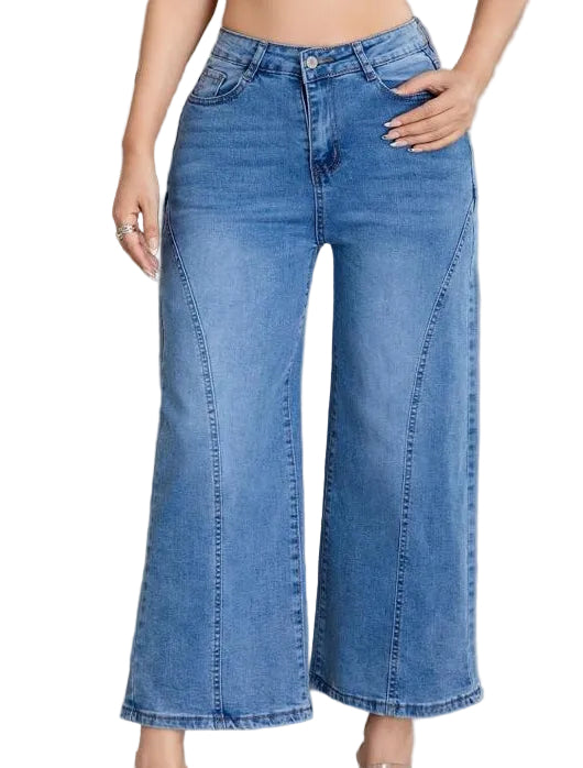 Jeans de Dama corte holgado tobillero