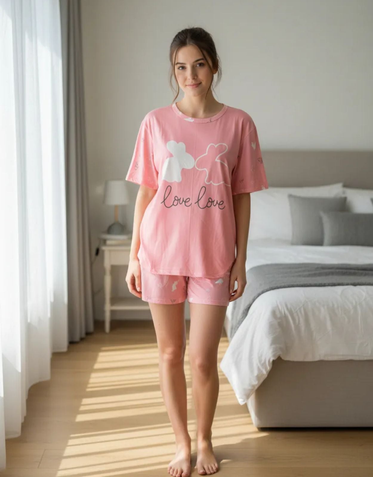 Pijama de Dama de 3 piezas Pantalon y short