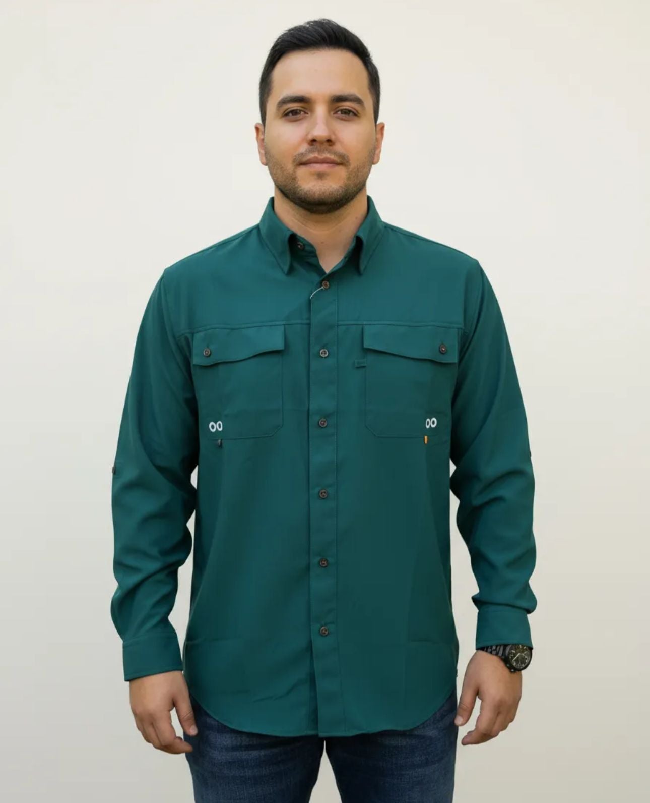 Camisa de caballero tipo pescador Varanasi