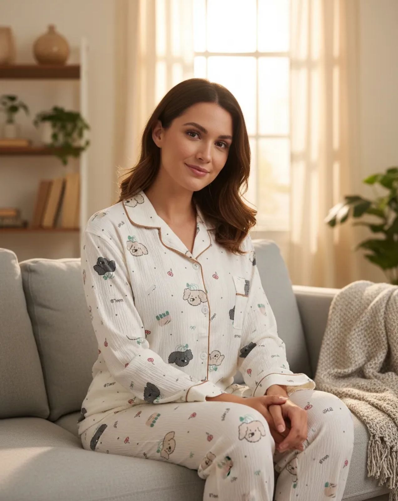 Pijama de Dama monograma de animales