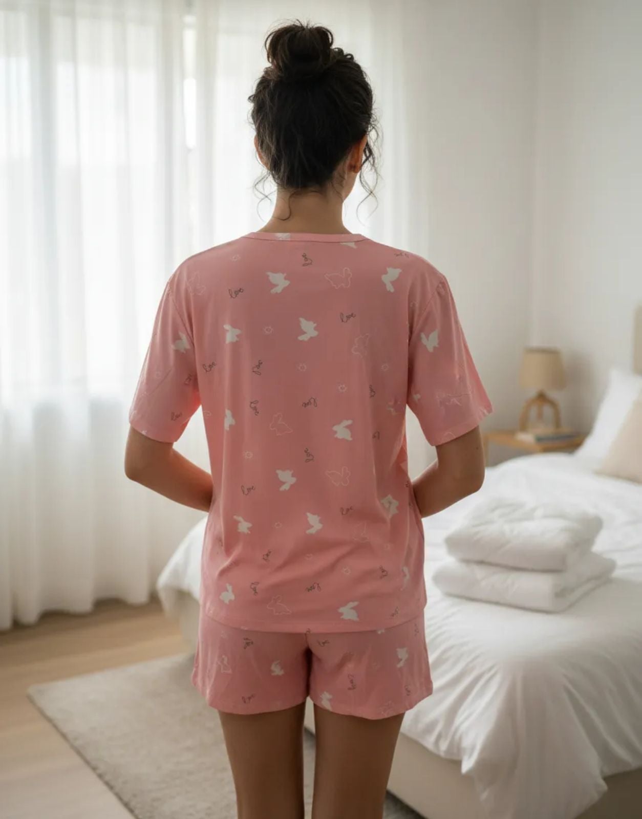 Pijama de Dama de 3 piezas Pantalon y short