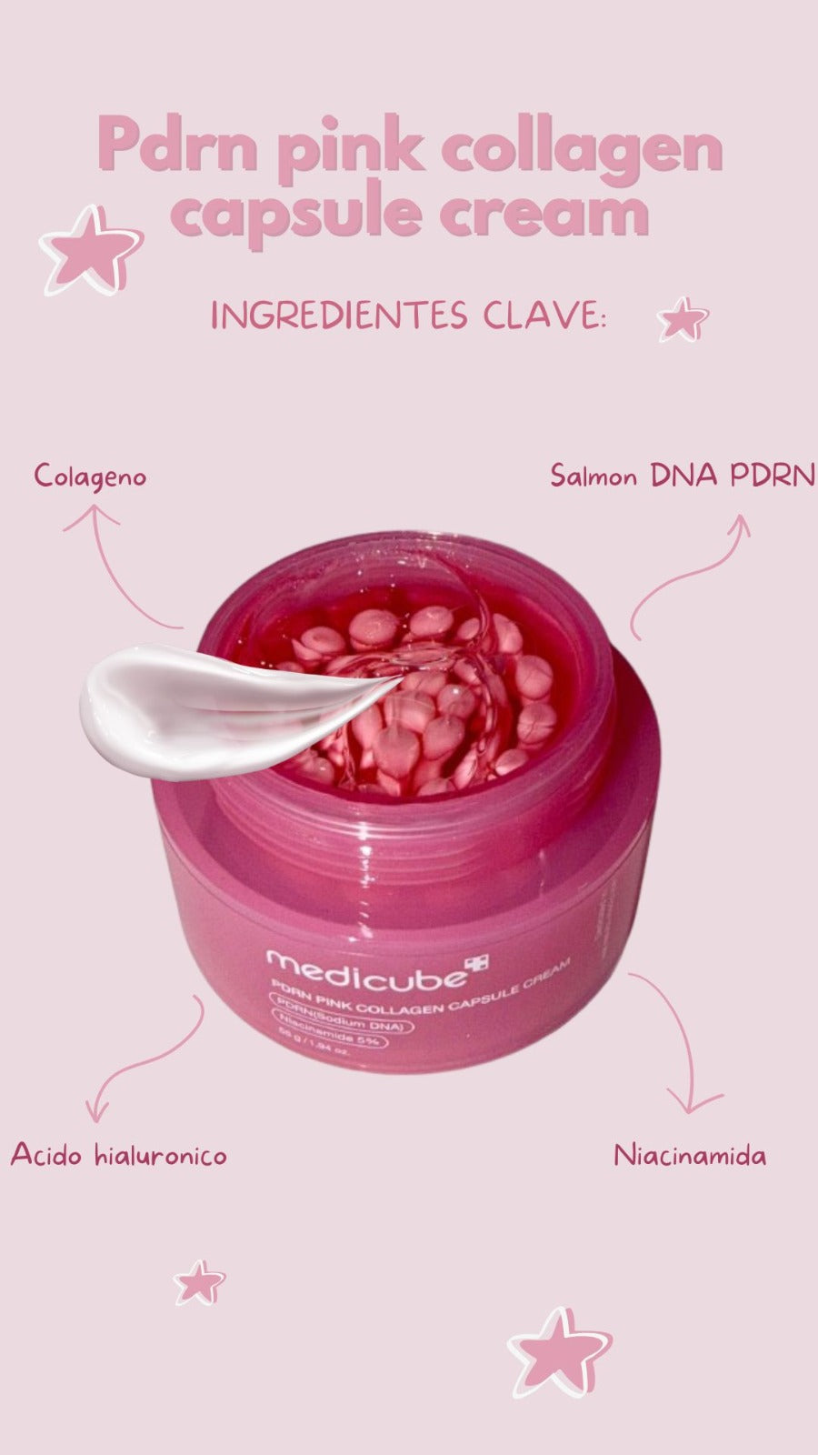Crema hidratante en ge MEDICUBE - PDRN Pink Collagen Capsule Cream - 55gr