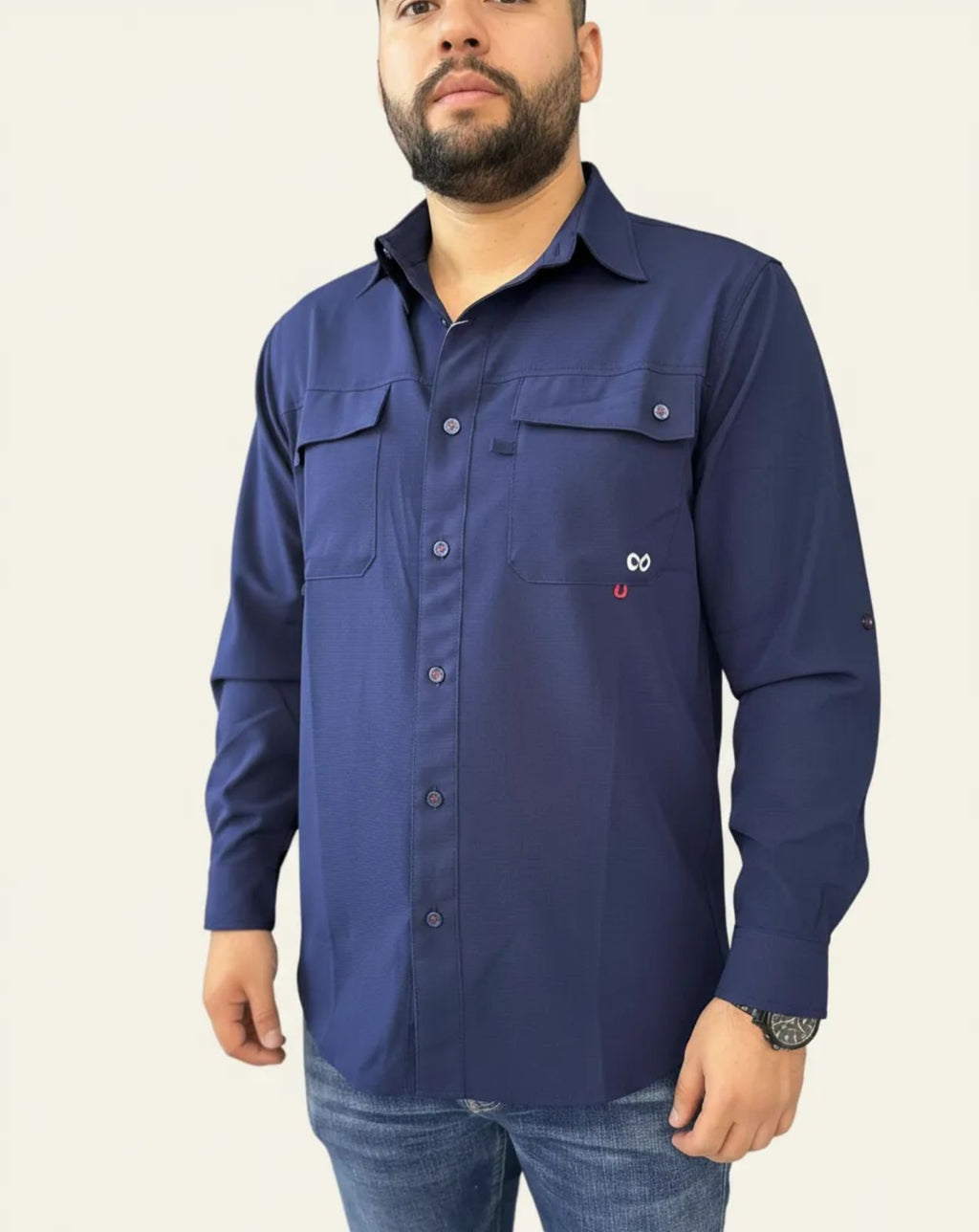 Camisa de caballero tipo pescador Varanasi