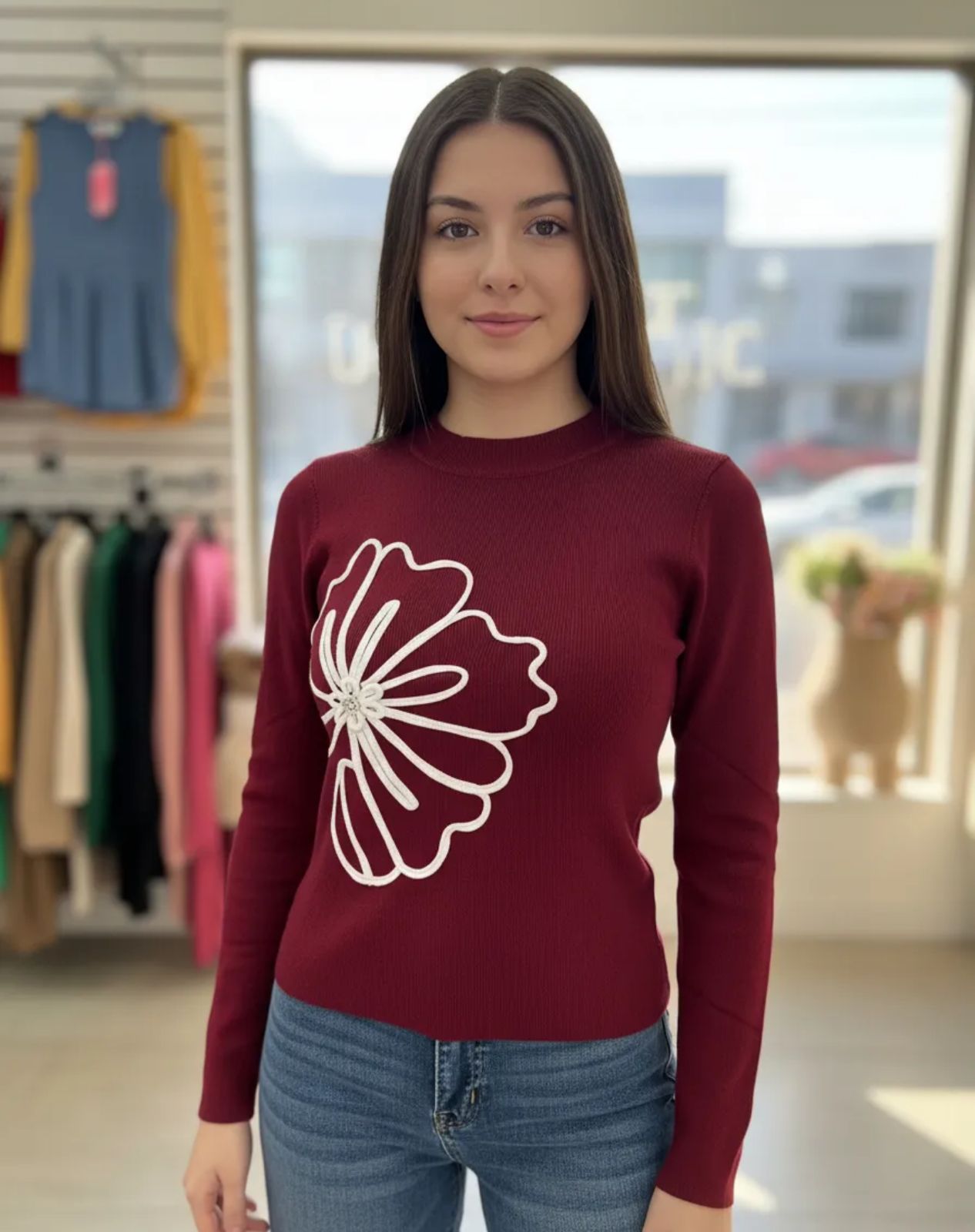 Sueter de Dama detalle de Flor