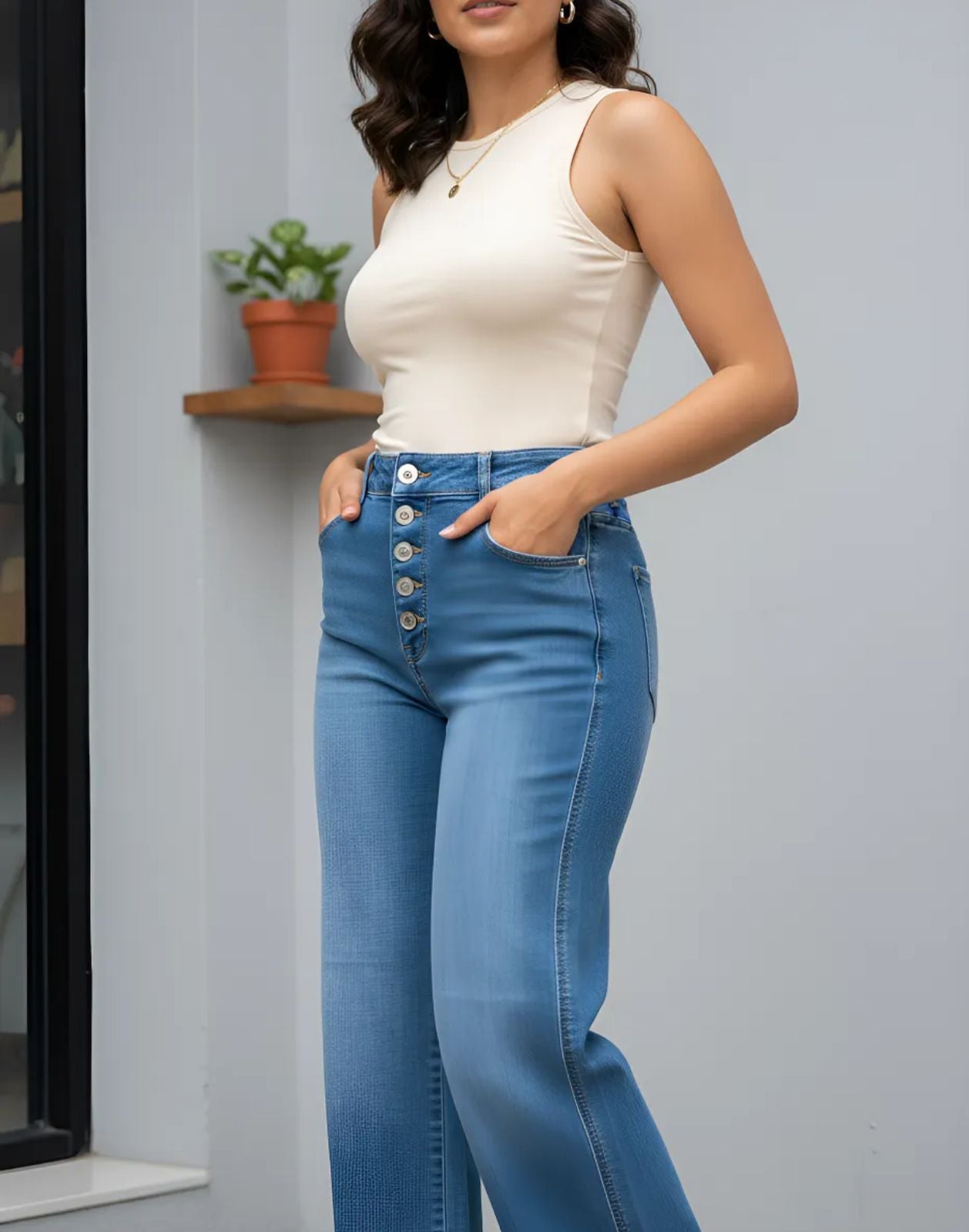 Jeans de Dama corte wide leg