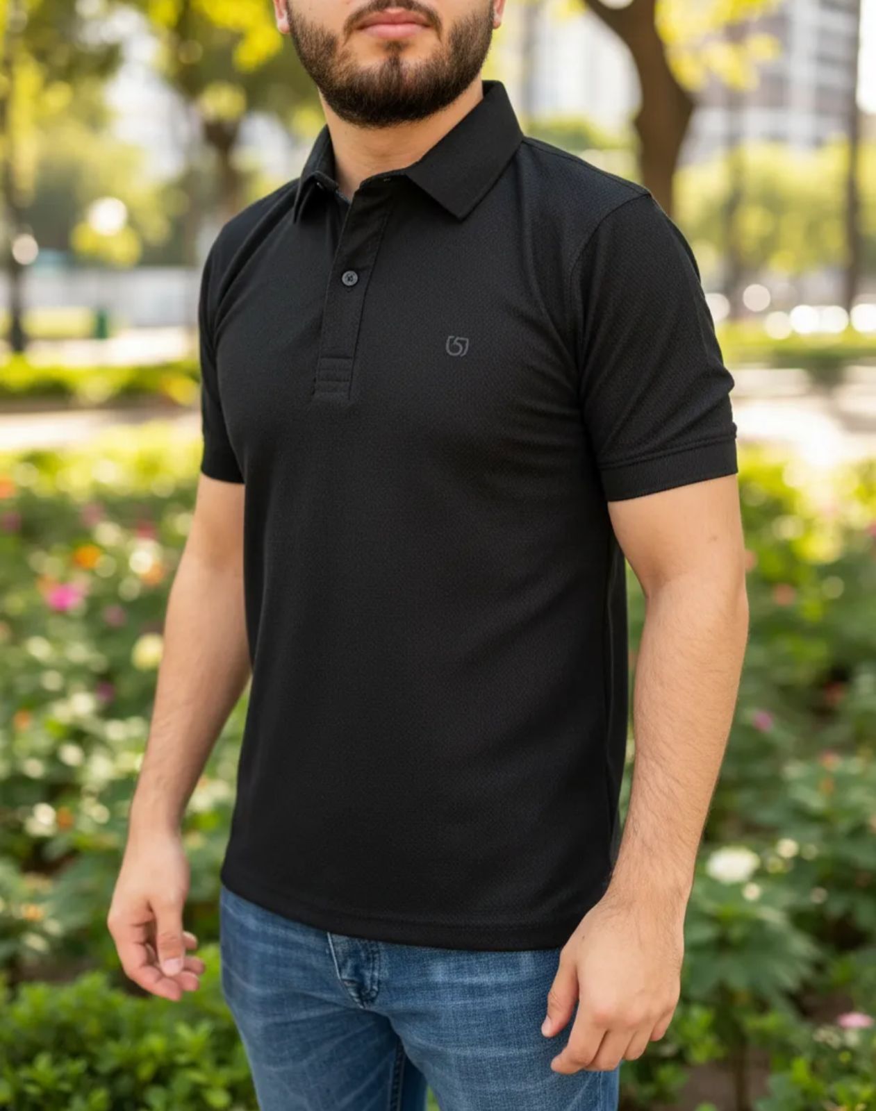 Playera de Caballero tipo polo de algodon