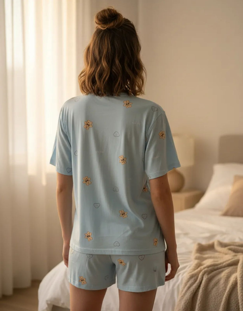 Pijama de Dama de 3 piezas Pantalon y short