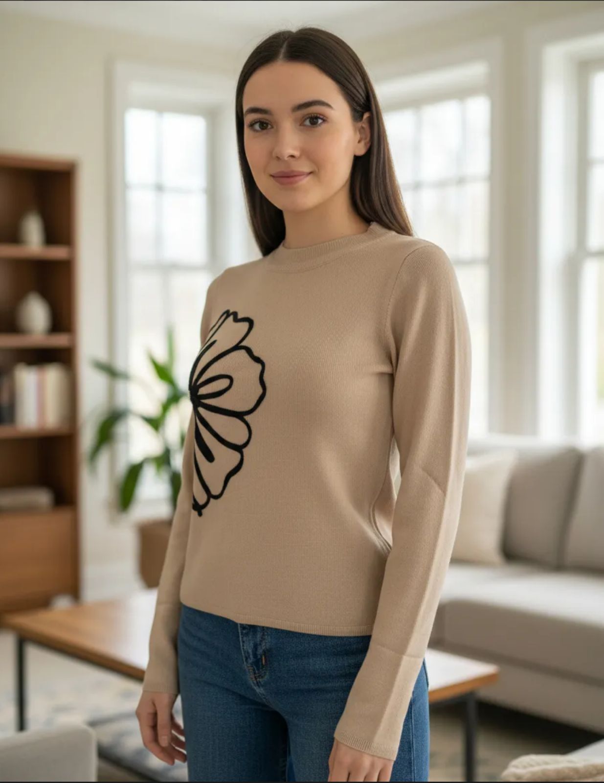 Sueter de Dama detalle de Flor