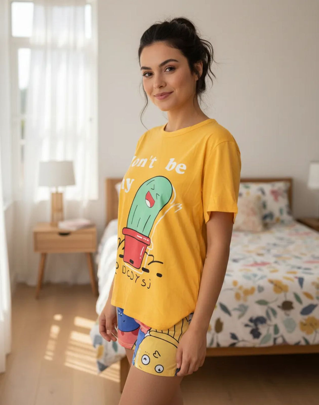 Pijama de Dama de 3 piezas Pantalon y short