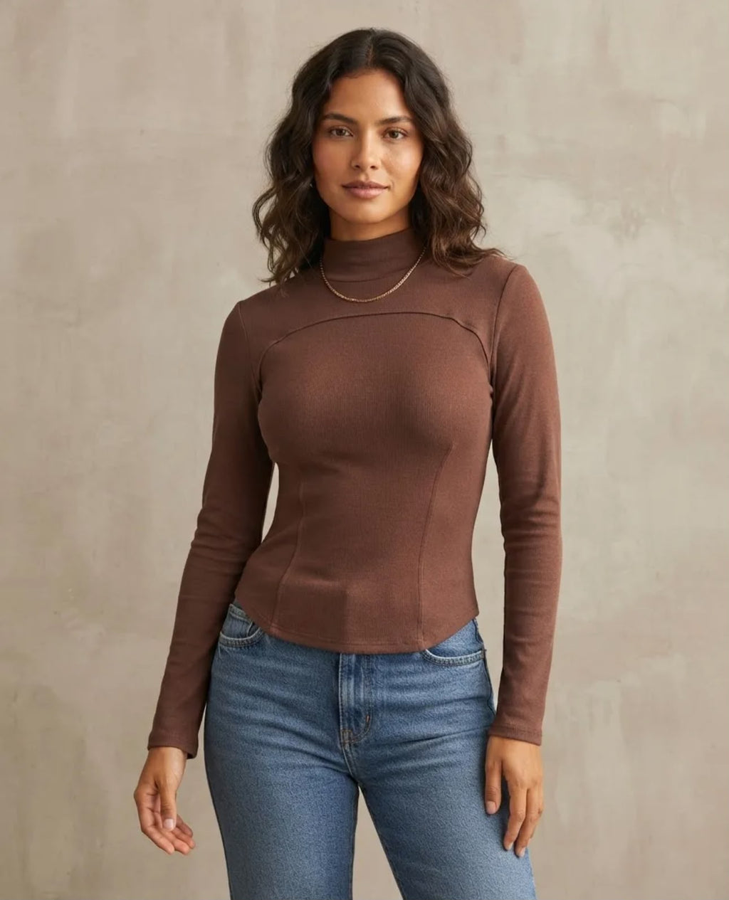 Blusa de Dama manga larga cuello de tortuga