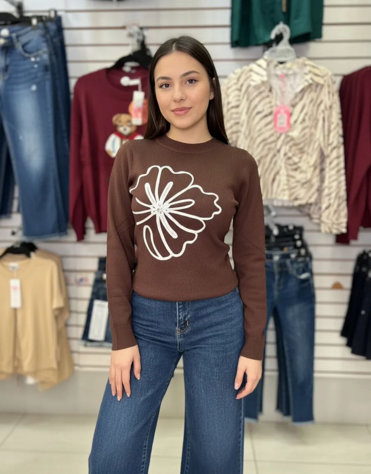 Sueter de Dama detalle de Flor